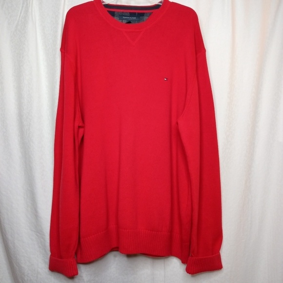 TOMMY HILFIGER Men's Red Knit Sweater  Sz XXL - Picture 4 of 6